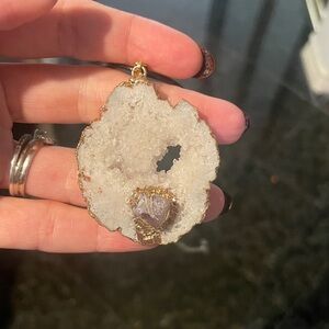 White Geode Pendant